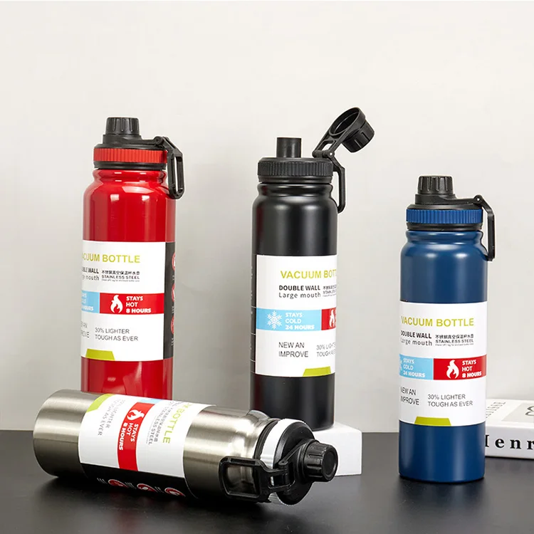 New Straight Space Jug 304 Stainless Steel Outdoor Sports Water Bottle BPA Free