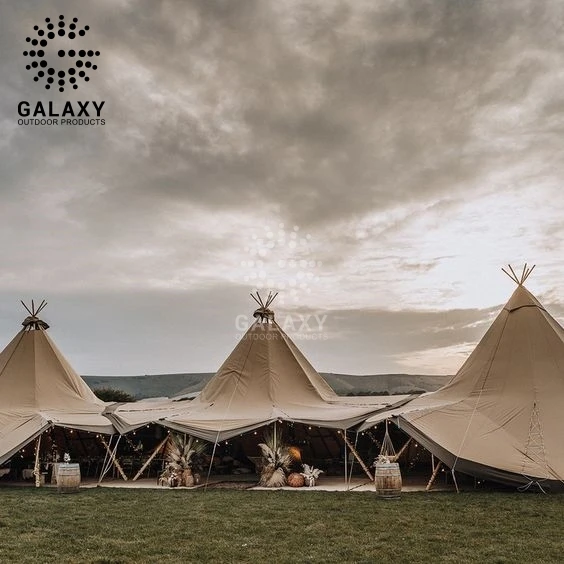 Heavy Duty Custom Romantic Indian Tent Mildewproof and Waterproof Glamping Luxury Safari India Teepee Tent