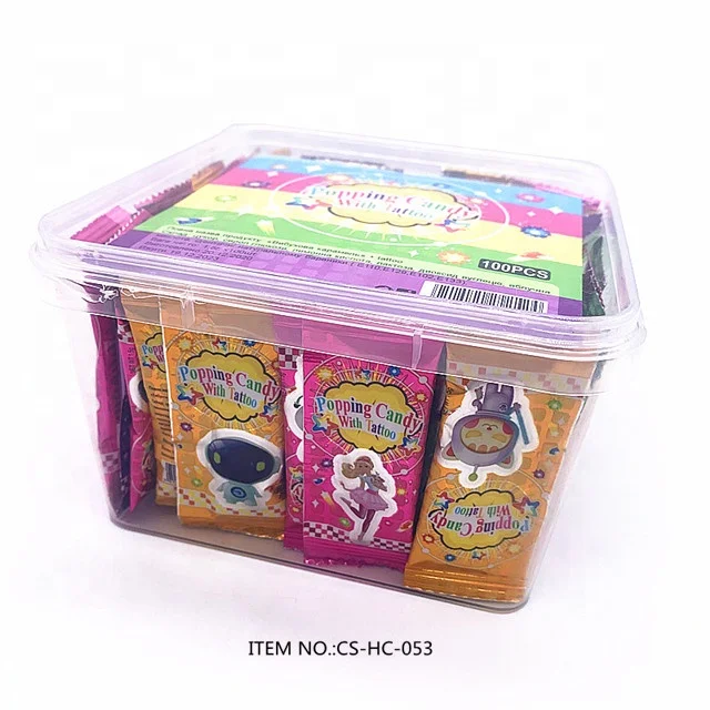 Good Quality Multi-Colored Mini Sweet Mix Fruit Flavor Magic Tattoo Popping Candy