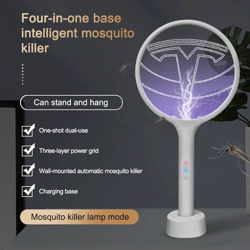 
Rechargeable Electric Mosquito Killer Bug Zapper Fly Swatter Best Mosquito Racket 