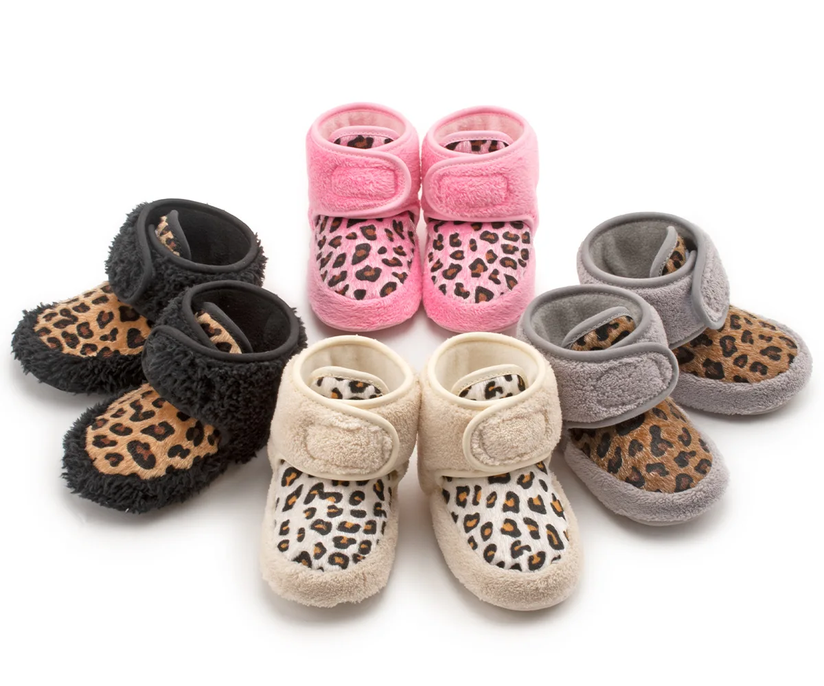 2022 Soft Warm Baby Shoe Winter Baby sheepskin Boots Soft Sole Plush Elephant Infant Baby zebra Booties
