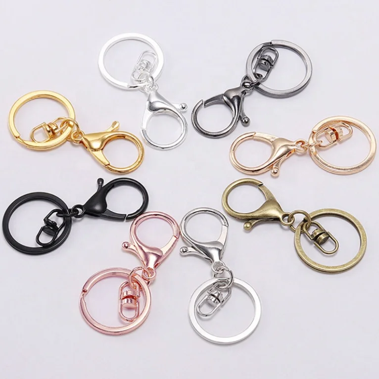 30mm Key Ring Long lobster clasp key hook chain Accessories handmade DIY Jewelry Making Keychain