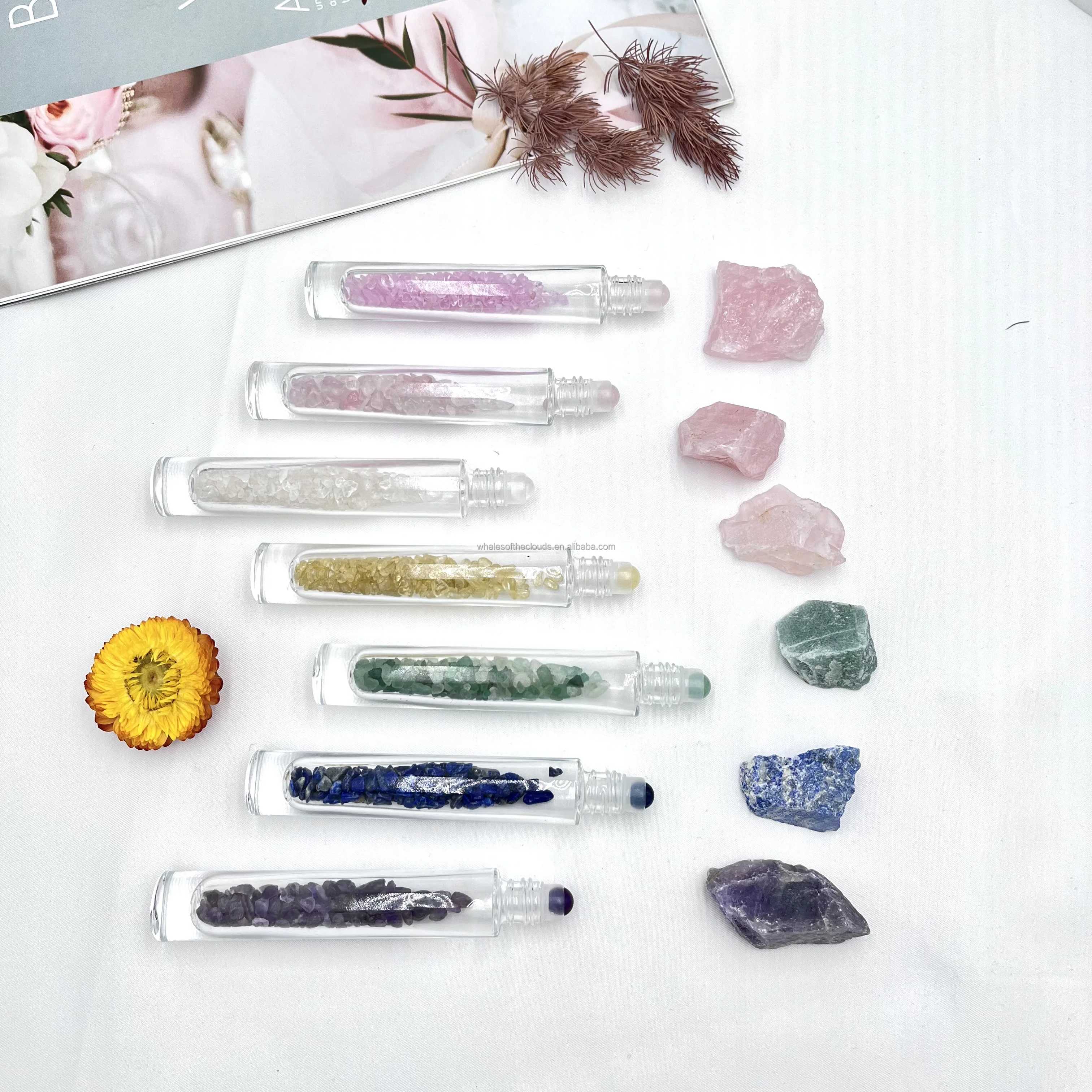 Healing Stone High Quality Natural Crystal Perfume Bottle Exquisite Repair Crystal Gem Bottle