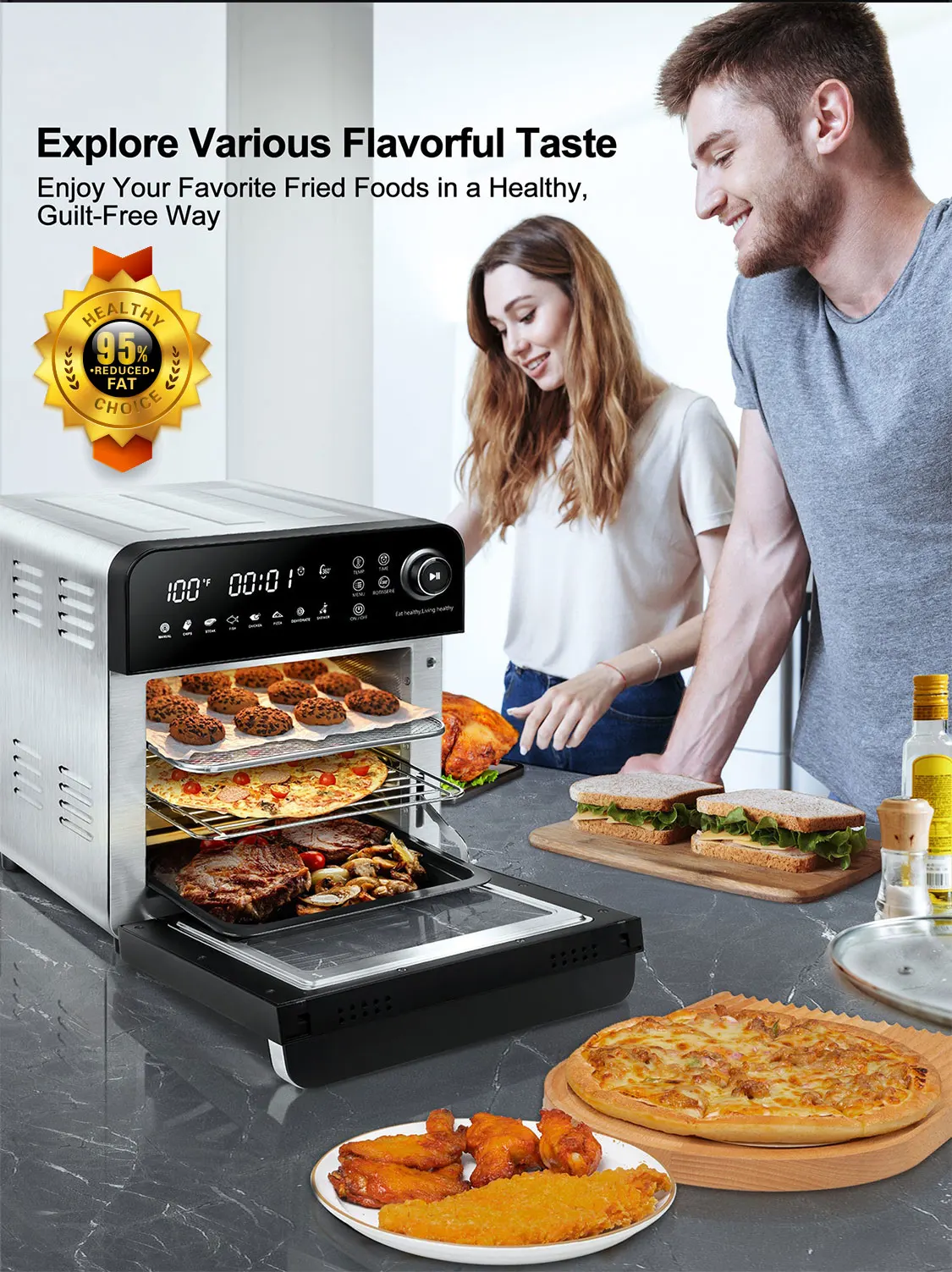 Air fryer oven  Digital Support Customized Service Hot Deep Fryer oven