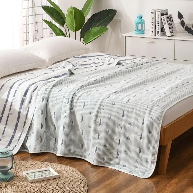 For summer 100% cotton six-layer gauze air conditioner nap  towel quilt