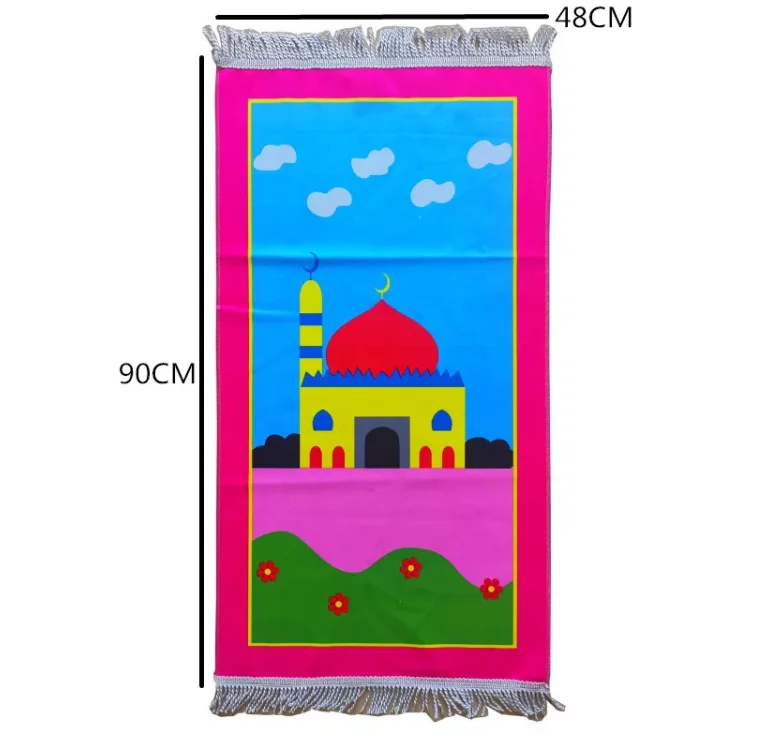 cartoon Soft kids prayer rug mosque sejadah carpet for Islamic Children