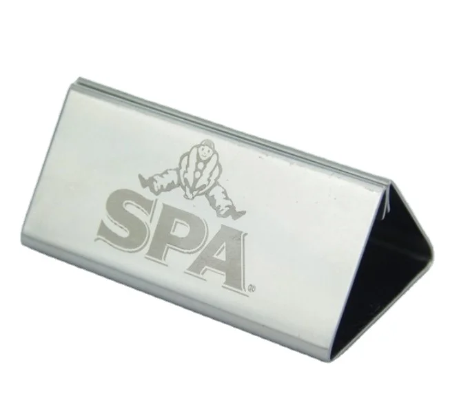 Индивидуальный размер лазерный логотип из нержавеющей стали 430 держатель меню металлическая подставка зарезервированный ресторанный Настольный с номером