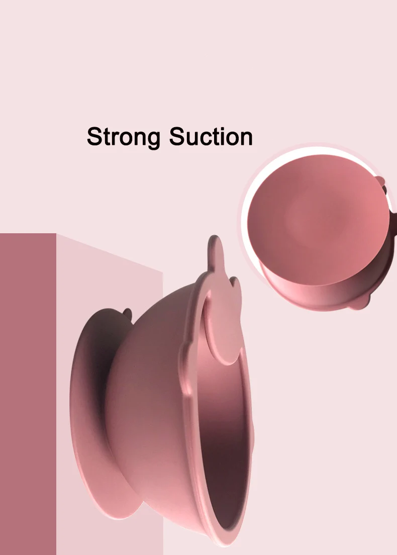 BPA Free Custom Baby Plate Suction Baby Silicone Bowl and Spoon Tableware Baby Feeding Sets