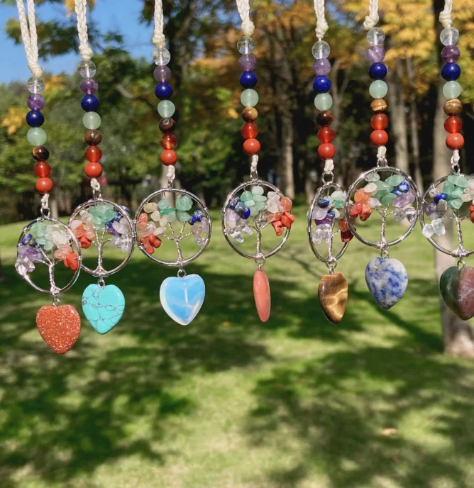 Цветной камень любовь кулон хрустальные окна украшения для дома украшения сад ремесла Настенный декор солнце Ловец