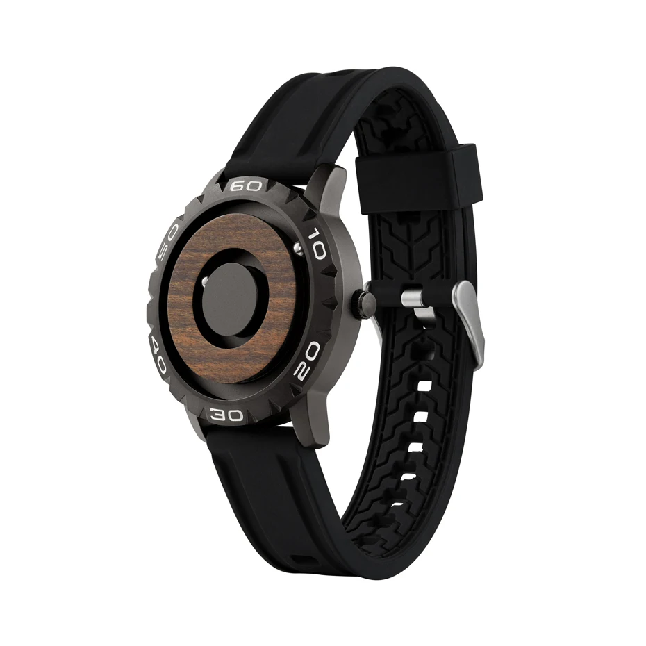 Eutour E031 Original Brand Magnetic Pointer Free Concept Quartz Fashion Rubber Strap Watch