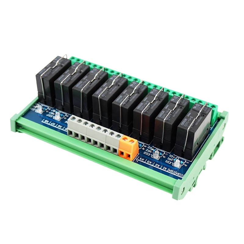 8-Channel Single Open Huaqingjun Relay Module 16A Electromagnetic Relay for Hydraulic Valve