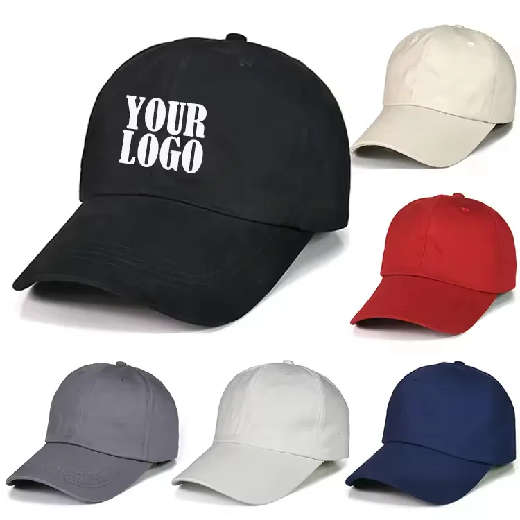 Printing Plain Color 6 Panel 100% Cotton Baseball Cap