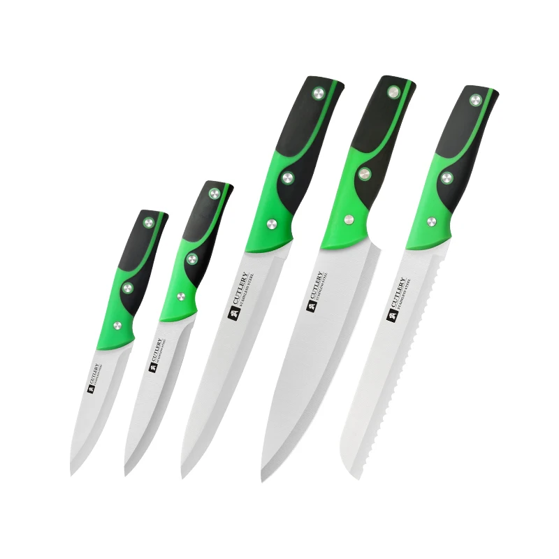 High quality kitchen cutlery 5pcs chef knife set stainless steel slicing knife cooking kitchen knivers