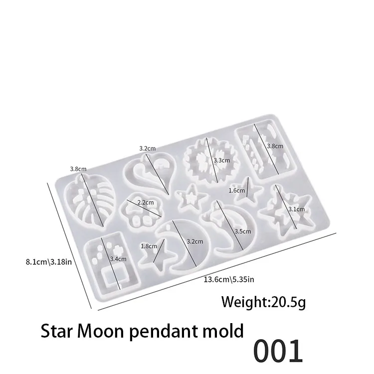 YS Exquisite Jewelry Making Mold Love Moon Resin Mold Leaves  Music Box Earrings Pendant Silicone Mold  Crafts Jewelry Making