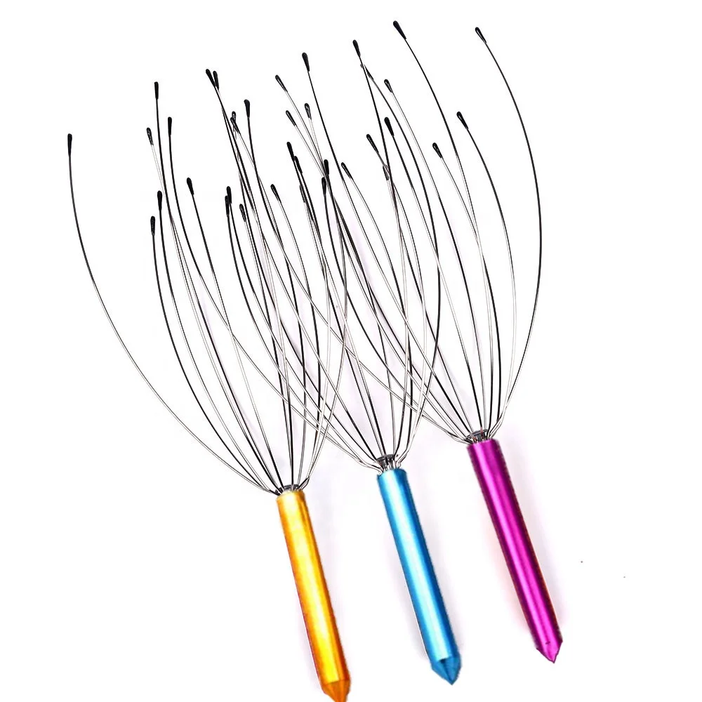 Zhedage 12-claws spider Head Massager Octopus Hair Head Scratcher Manual Massager Tool Metal Head scalp Massager