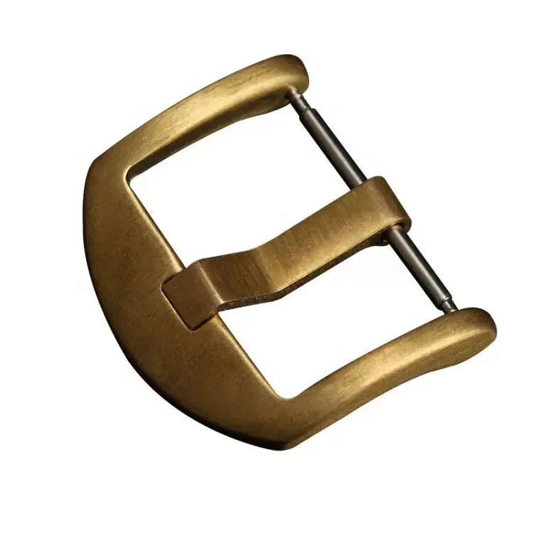 High Quality 18 20 22 24 26 mm Engrave Yellow Gold Solid Brass Watch Strap Clasp for panerai Bronze