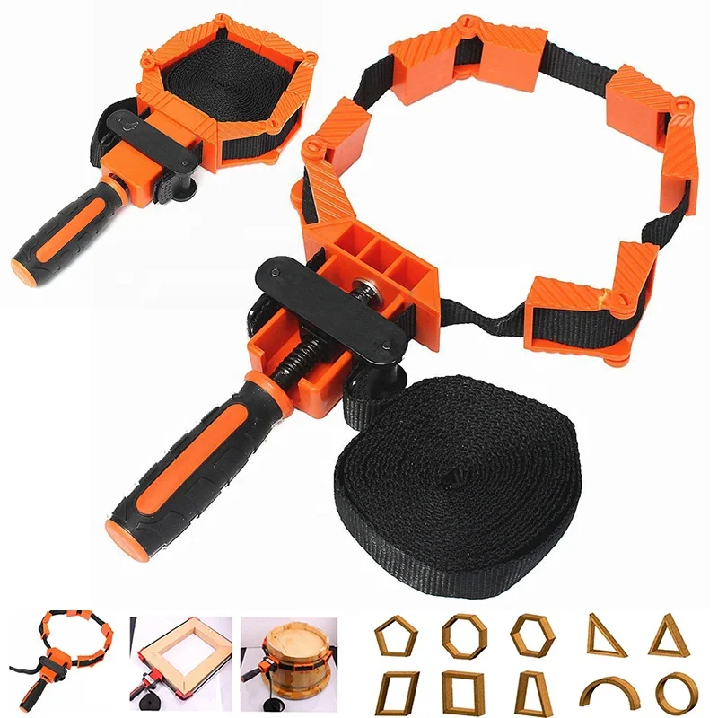 Factory Direct Sales Portable Table Tool Carpenter Soft Grip ABS Plastic Wood Woodwork Woodworking Angle Strap Frame Clamp