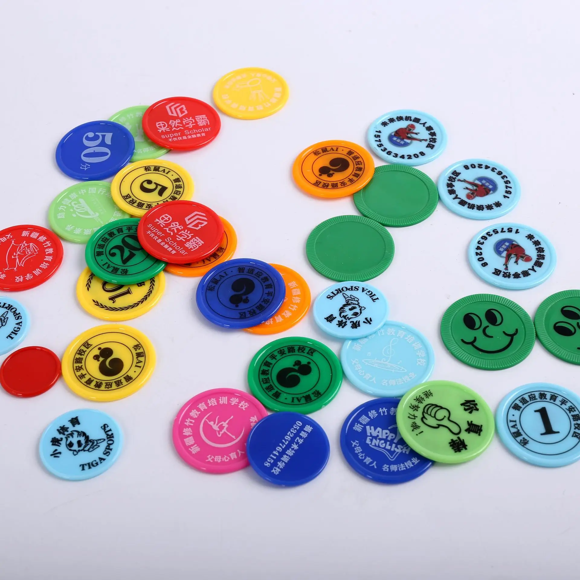 Token Plastic Coin Customized Logo Toddler Learning Points  Factory Direct Sales 25 31 37mm Game Coin