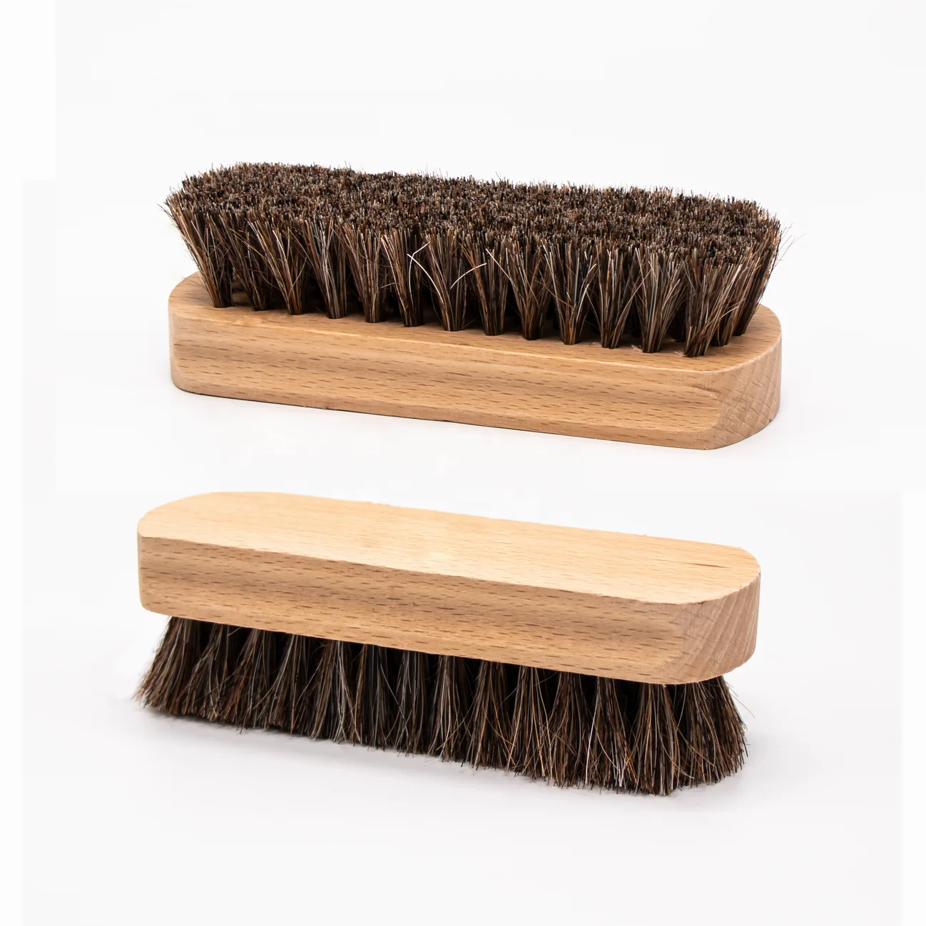 Щетка из конского волоса с деревянной ручкой для чистки обуви