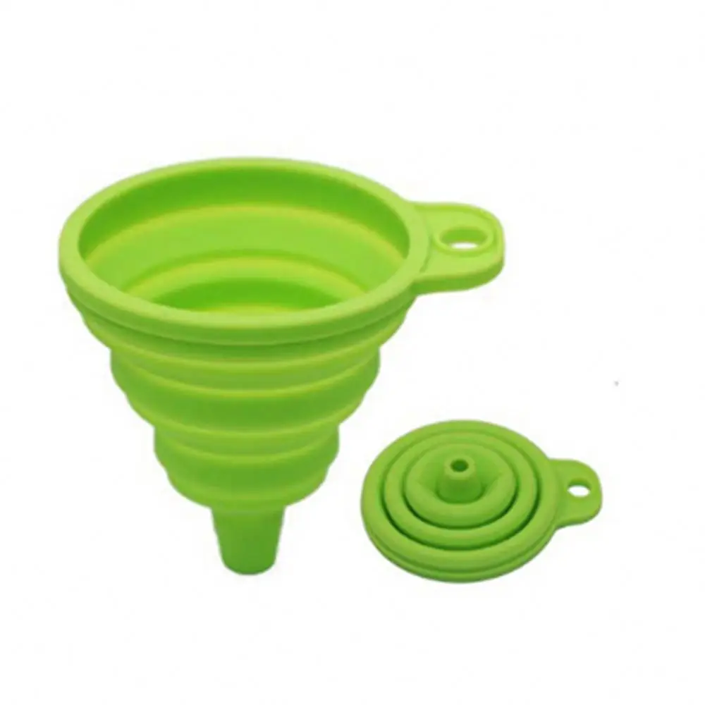  Wholesale Food Grade Foldable Collapsible Funnel Silicone Folding Portable Funnels Hopper Household Dispensing Kitchen