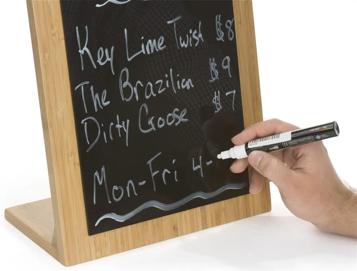 A4/A5 Tabletop Chalkboard with Wooden Base Table Signs Menu Board for Restaurant Bar Coffee Shop