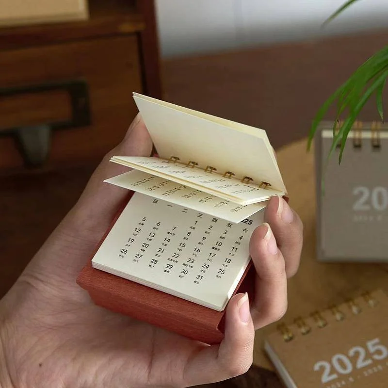 2025 Calendar Delicate Simple Desk Refreshing Mini Desktop Note Coil Calendar Book Office School Supplies kids Stationery gift