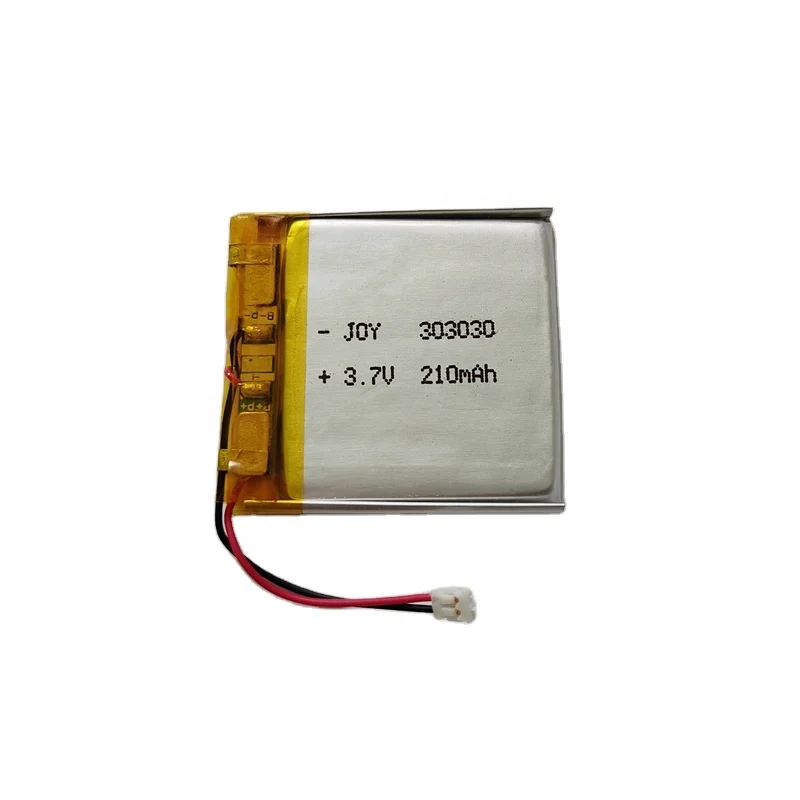 Hot sell 303030 3.7V 210mAh rechargeable li polymer battery with pcb for electronic products (1600522453105)