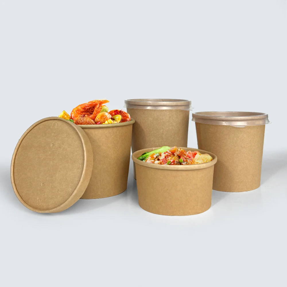 Jahoo pack factory price personal logo customiztion salad bowl container pasta package box / noodle paper bowl  food package