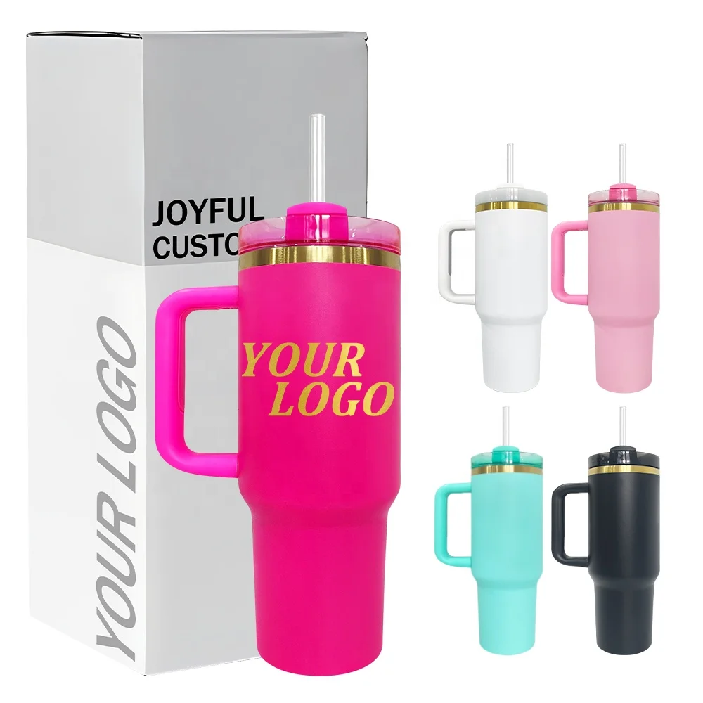 custom design Assorted Colors thermal outdoor sports powder coated H2.0 40oz gold plated tumbler tumbler with lid and straw