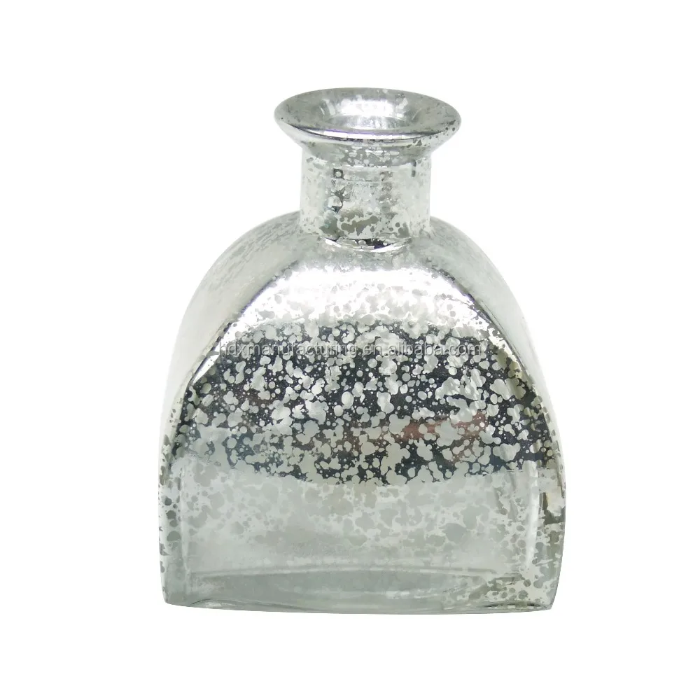 silver next luxury unique reed diffuser glass bottle 200ml Haodexin empty with reeds HAODEXIN glasswares