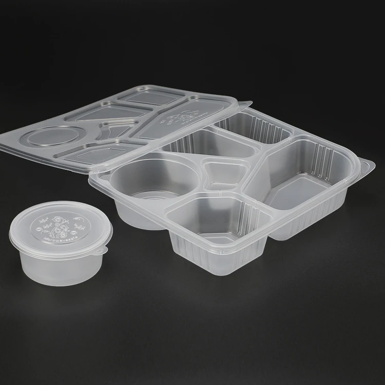Takeaway 6 Compartment Modern Plastic Lunch Box