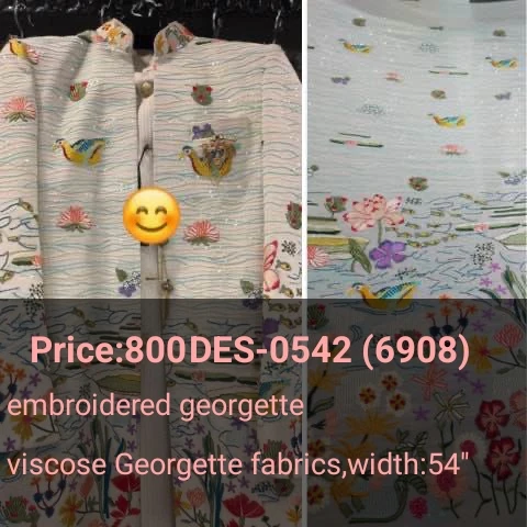 Lowest Prices Heavy Embroidered Georgette Fabric with Top Grade Material Made Fabric For Sale By Indian Exporters