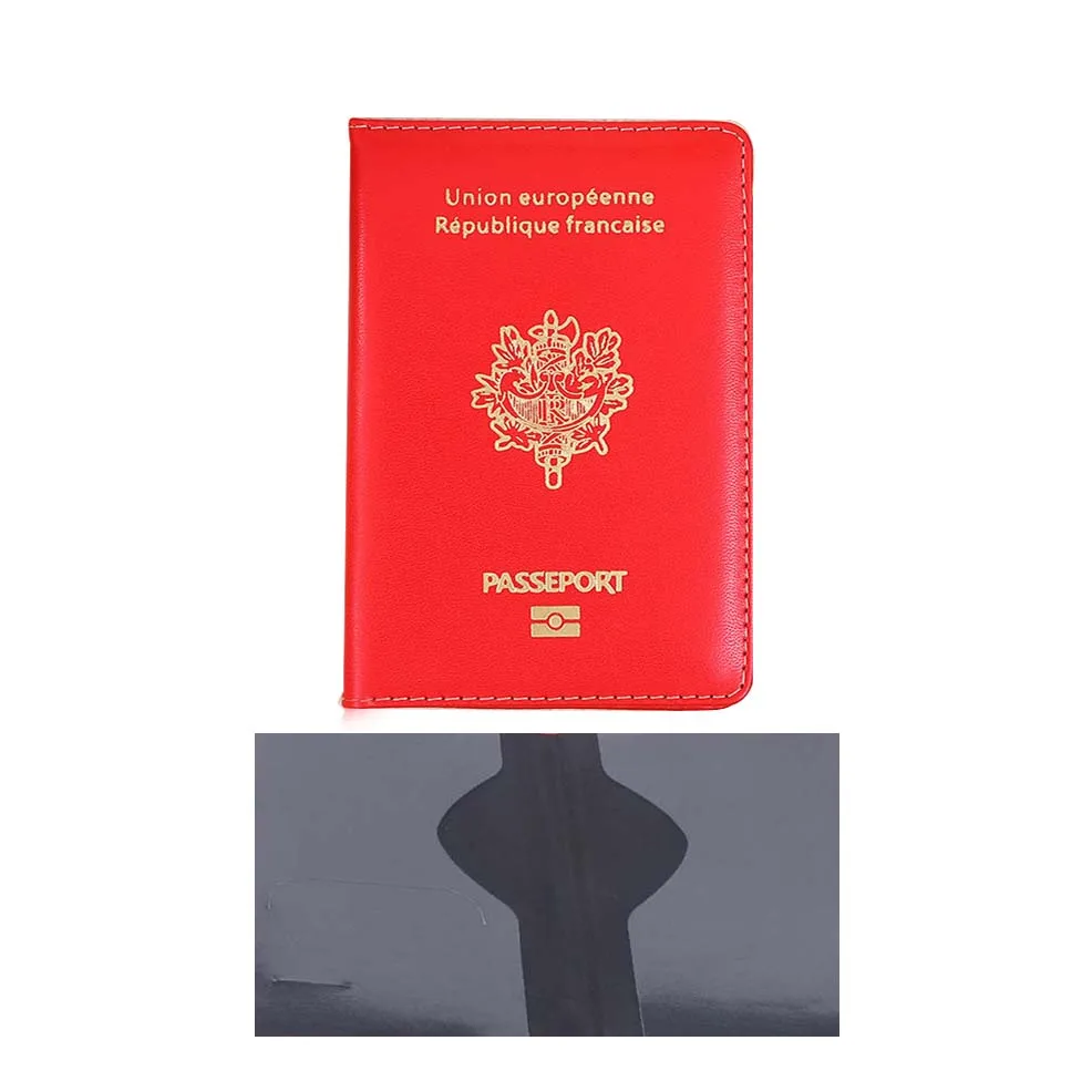 2023 Wholesale France Passport Holder Cover Multi 8 Colors Gold Foiled Debossed Shinny Leather Passport Case PU Passport Holder