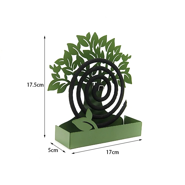 Factory Price Creative Design Green Color Tree of Life Shape Metal Mosquito Coil Stand Incense Holder Stand