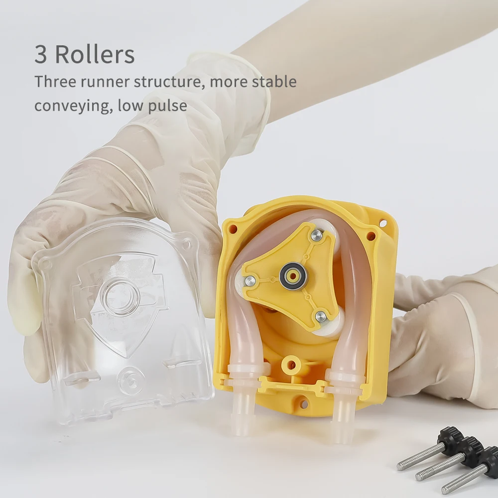 JIHPUMP 24V Peristaltic Pump 3L with 9.7mm Food Grade Tubing for Sause Liquid Syrup, Ketchup