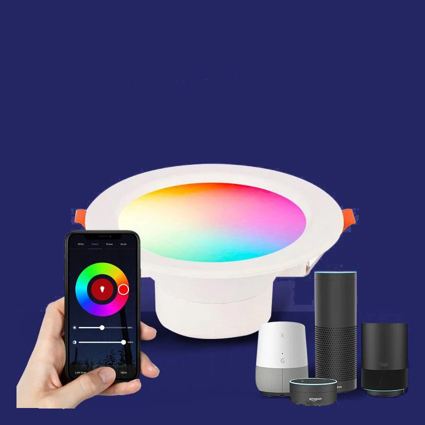 Приглушаемый светодиодный умный светильник Google Home Alexa Tuya Wifi с антибликовым покрытием