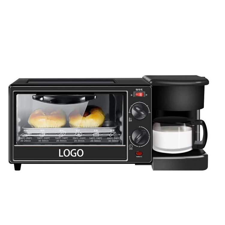 Wholesale Cheap Three In One Mini Baking Breakfast Machine Hot Food Stainless Steel Coffee Maker Toaster Oven