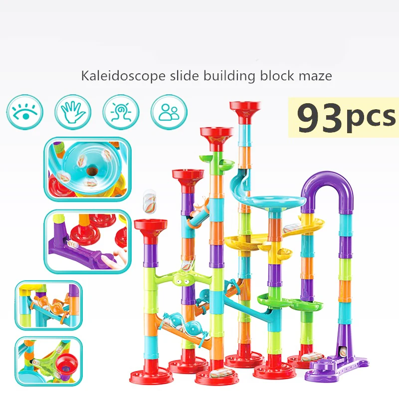 Мраморный лабиринт игра «своими руками» развивающий игровой набор дорожка трубы строительные блоки стеклянные шарики для детей