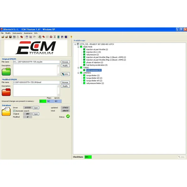 ECM TITANIUM V1.61 с 18475 драйвером для KTAG и KESS