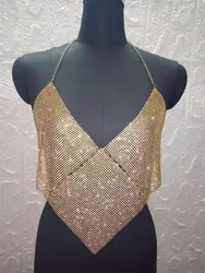 SHT611 Full Crystal Rhinestone Tube Top Strapless Low Cut Backless Crop Tops Sexy Women Slim Dance Party Club Tops Chic