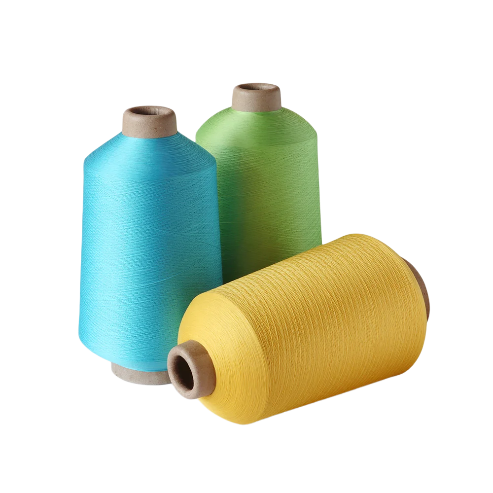 Polyester yarn Dty 150D 48F semi dull sim him polyester yarn 300D Manufacturer In Guangzhou Dyed 300 Denier Polyester Yarn
