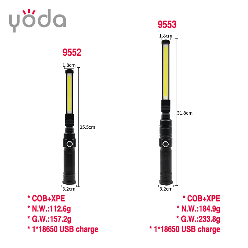  Портативный 18650 перезаряжаемый COB xpe 360 градусов Магнитный usb Рабочий