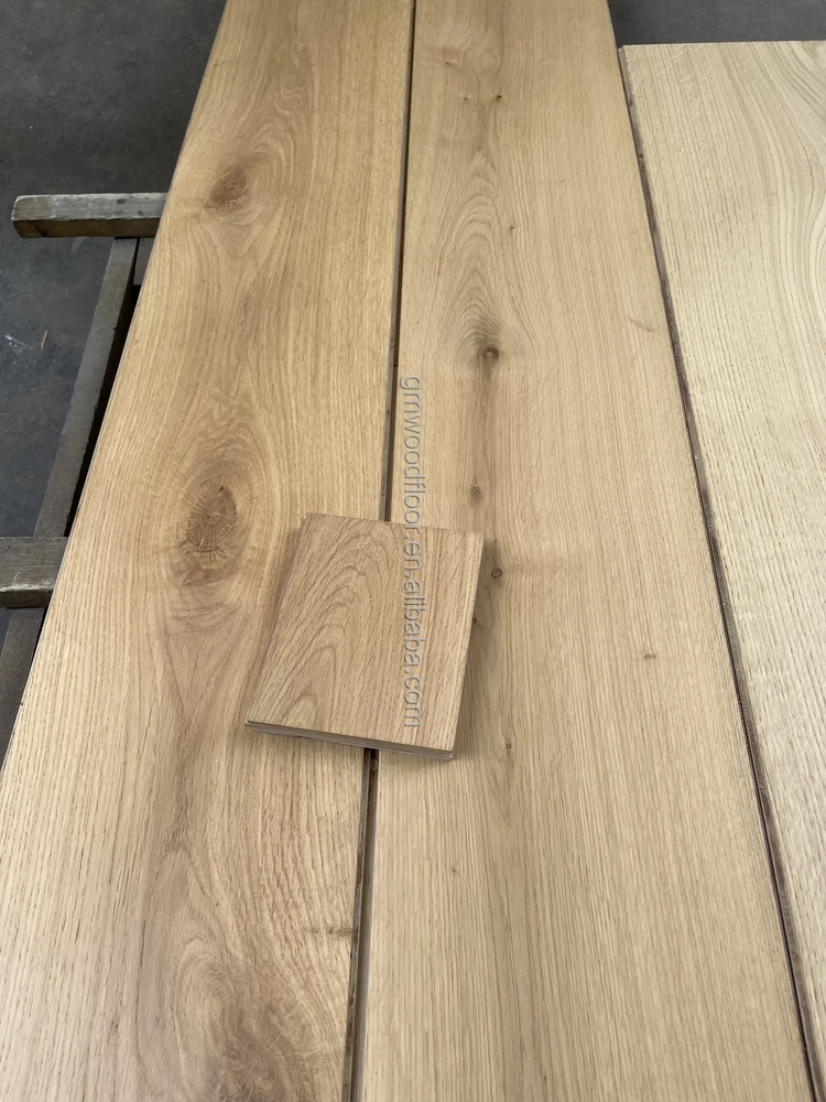240mm wide multi layer click lock natural UV oil finished oak engineered flooring white oak wooden parquet for bedrooms