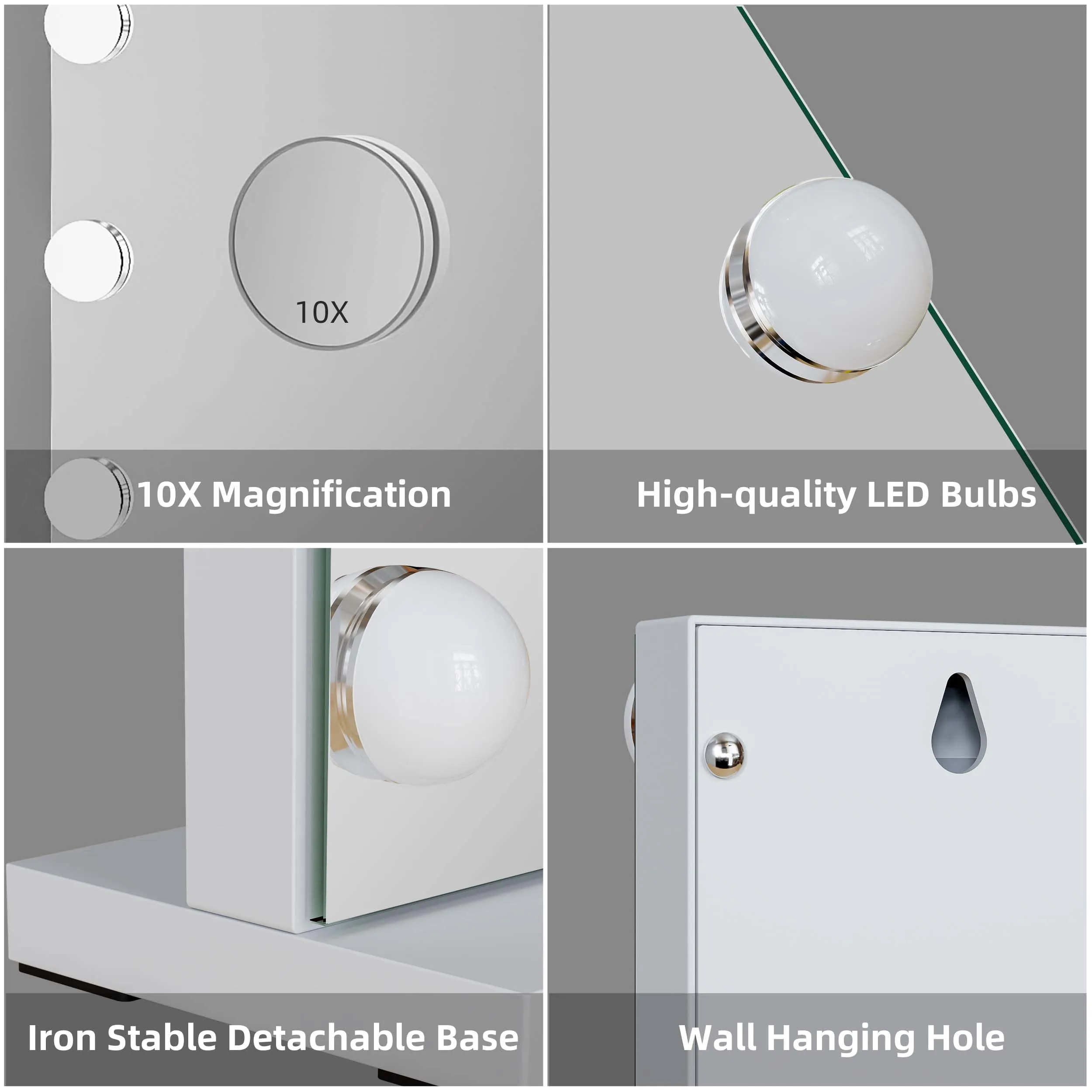 58x46cm Vanity Make Up Light Illuminated Touch Sensor Switch Hollywood Makeup Mirror With Led Lights