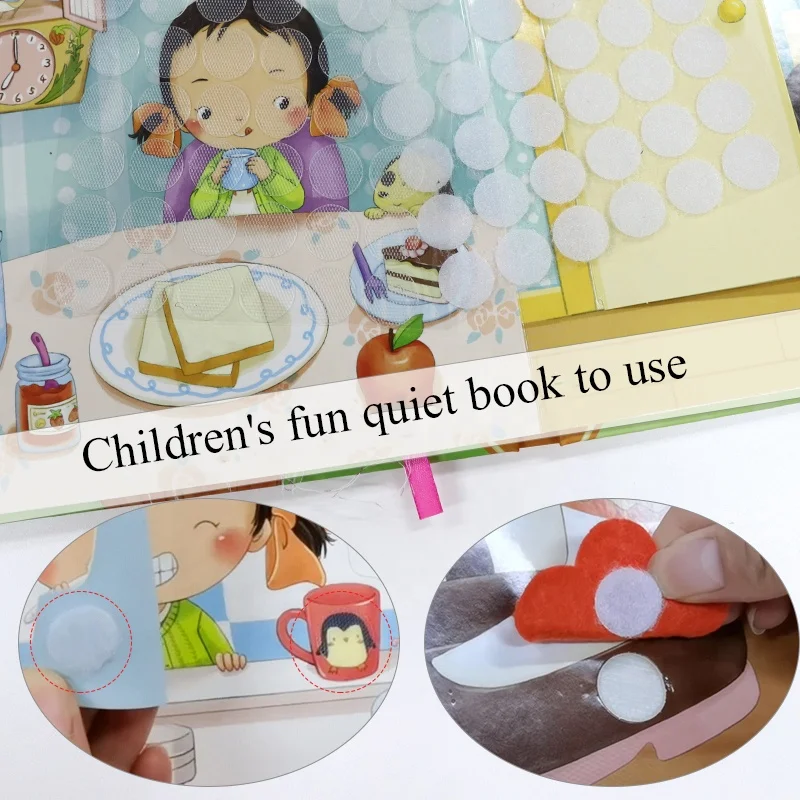 10/15/20/25mm Transparent Hook And Loop Dots Self Adhesive Round Hook And Loop Tape Fastener Hook Loop Dots