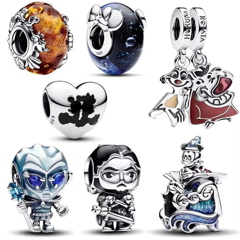 Оригинальная 925 Серебряная подвеска в виде короля льва из муранского стекла подходит для оригинального браслета iPandora для женщин DIY кулон для изготовления ювелирных изделий