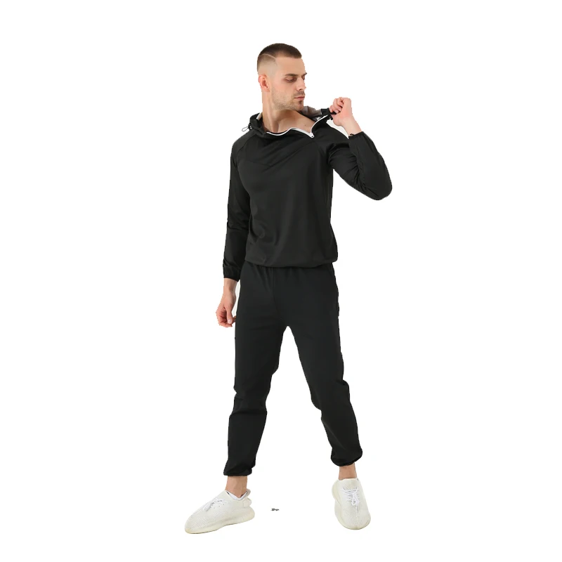 High quality Speed Up Weight Loss Running Gym Fitness Sets Hot Sauna Sweat Jacket Silvery Sauna Suits for Men