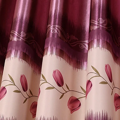 Polyester Flower Design Printing Blackout Fabric Window Curtain latest curtain fashion designs curtain fabric