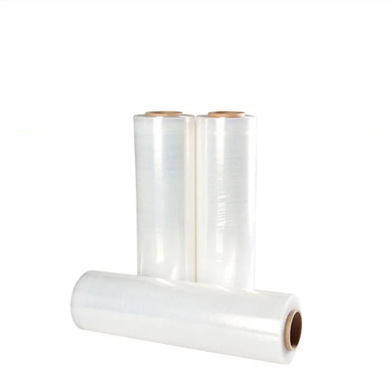20 Mic Transparent PE Stretch Film Carton Packing Roll For Luggage Packing Pallet Strech Film Roll