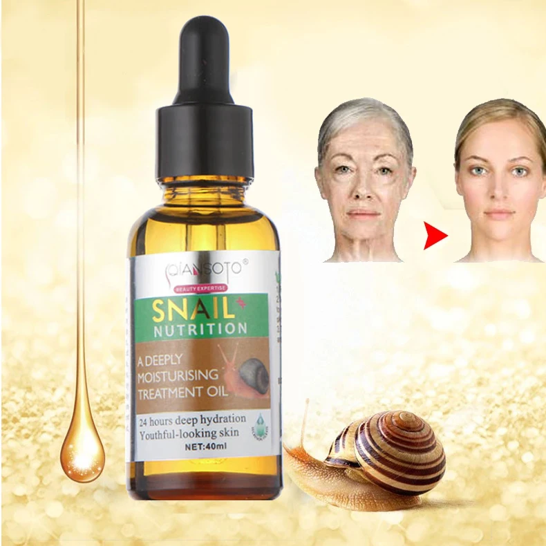 QIANSOTO Snail Extract Serum Anti Aging Anti Acne Face Care Collagen Snail Repair Whitening Acne Face Serum